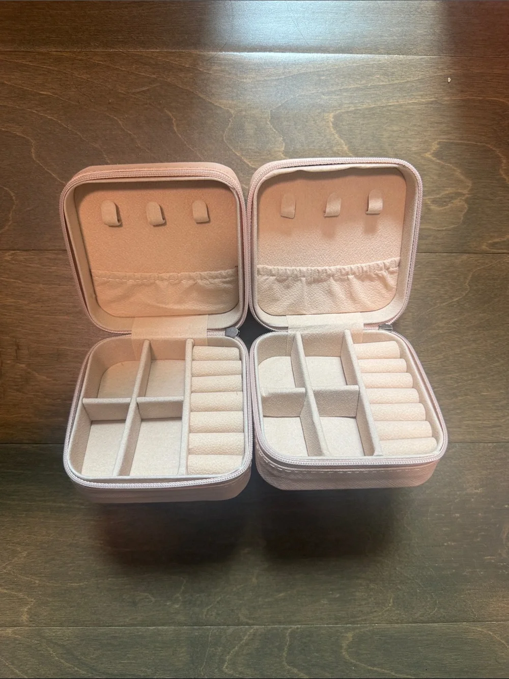 2 Compact Pink Travel Jewelry Organizer Cases